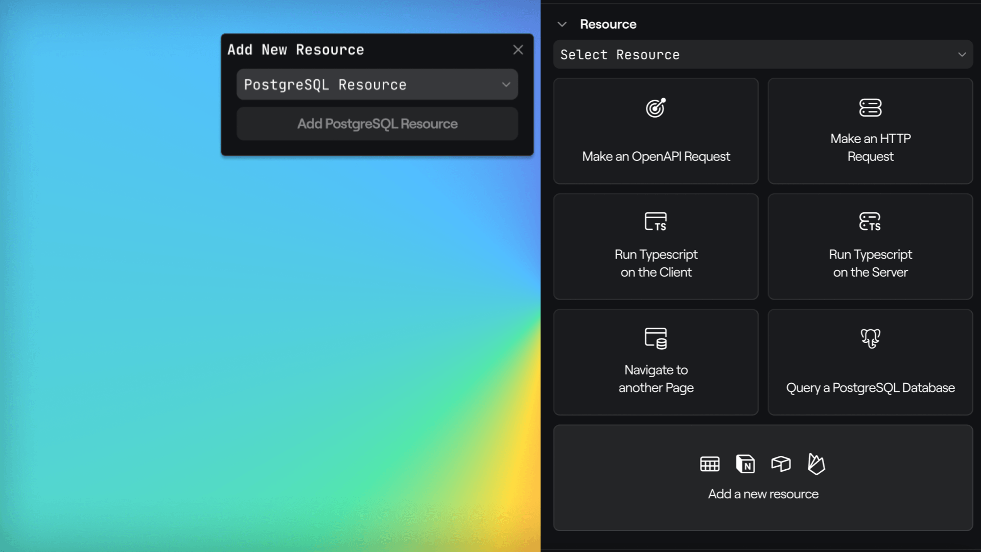 Quick actions appear on every new function.