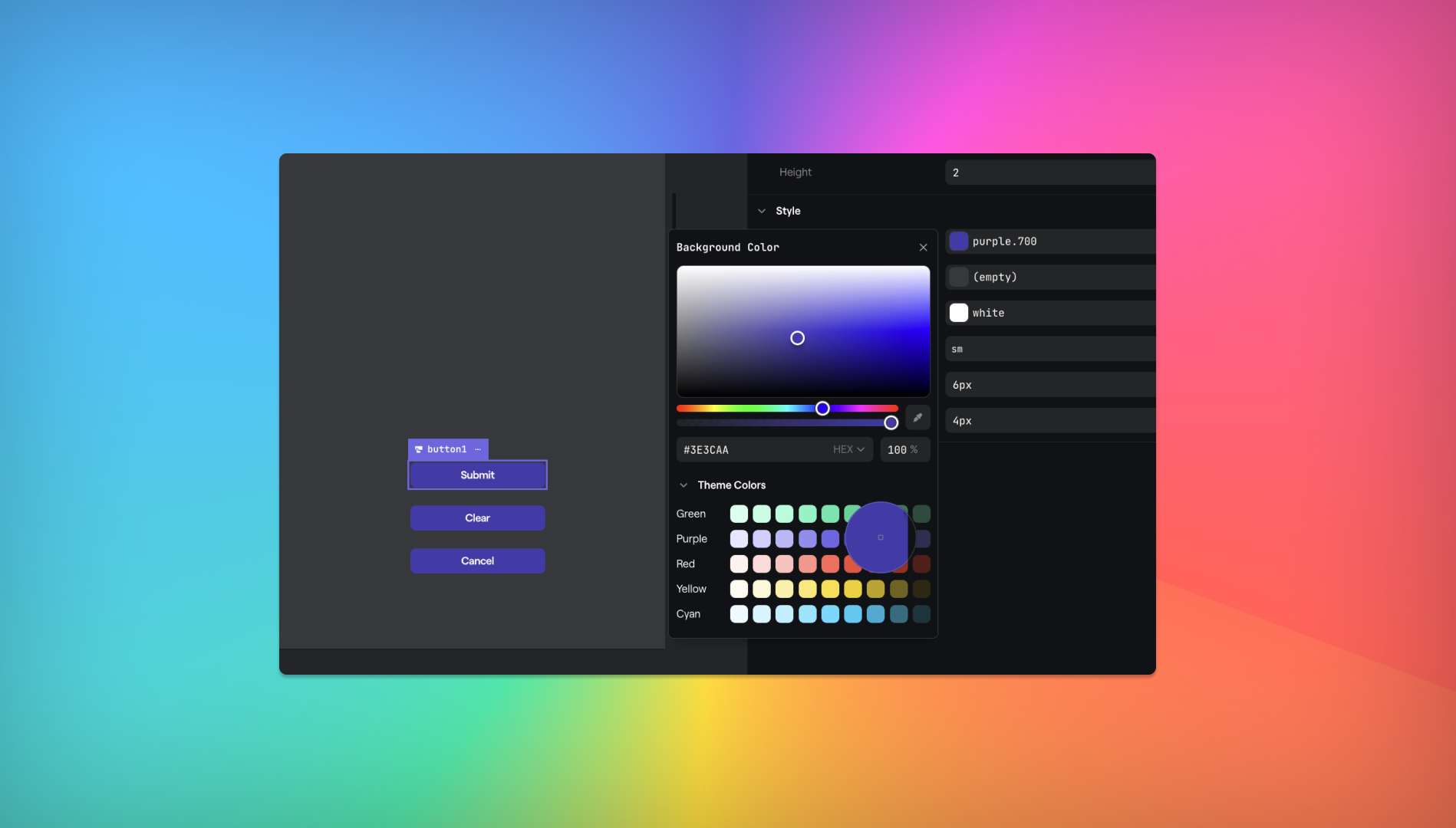Color picker with the eyedropper enabled.