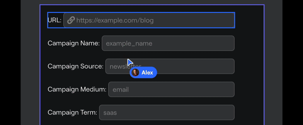 Multiple cursors are shown on screen editing the input fields of a form. 
